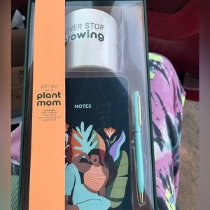 Be Rooted Gift Set New in Box. Vase/jar with notebook and pen
